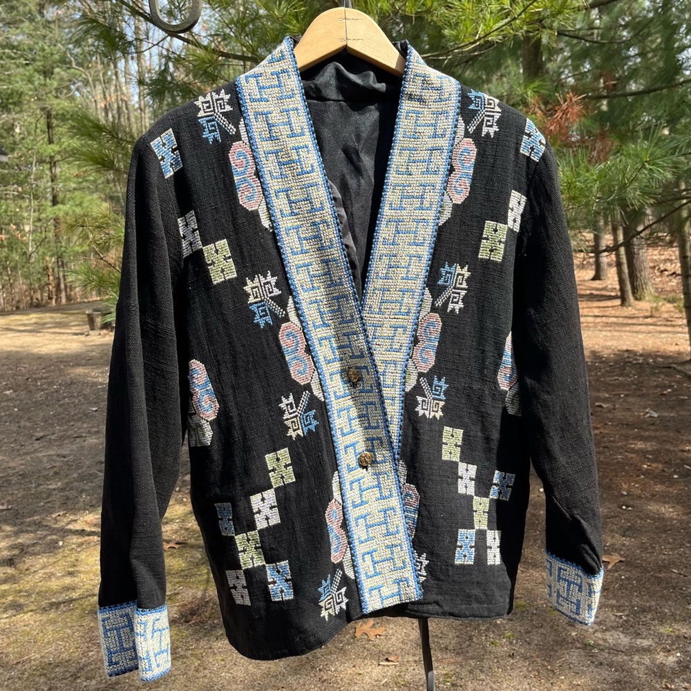 Vintage Handmade Peruvian Tapestry Jacket - image 1